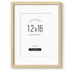 FinalFind 12x16 Frame with Mat for 8.5x11, Natural Solid Oak
