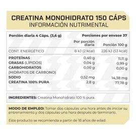 Creatina Monohidrato 150 Capsulas Prowinner                                                                                                           