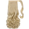 SYXLCYGG Wavy Ponytail Extension,Blonde Wrap Around Clip in Ponytails 16"