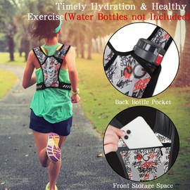 Running Hydration Vest, Lightweight Adjust Chest Straps Water Daypack with 1L Water Bottle Pocket, Breathable Reflective Insulation BackPacks for Women Men Outdoor Hiking Cycling Climbing Marathon