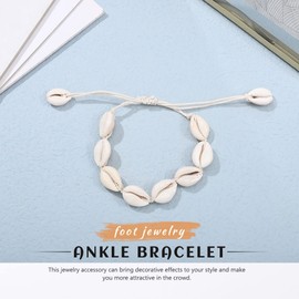 JEWEKY Boho Anklet Shell Foot Chain Rope Ankle Bracelets Summer Beach Foot Jewelry for Women