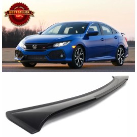 SDZ Rear Roof Spoiler Visor Sun Vent Rain Wind Guard Shade For 16-21 Honda Civic 4D