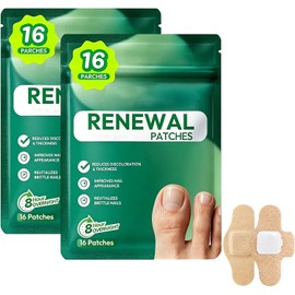 16 Patches para Uñas con Aceite de Árbol de Té - Parches de Hidrogel para Uñas Gruesas y Decoloradas - Mejora la Apariencia y Vitalidad de las Uñas Quebradizas - Diseño Transpirable y Protector（2pcs）