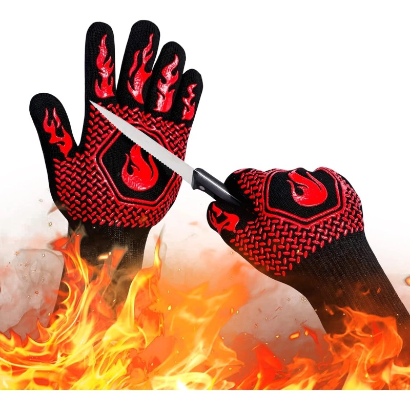 Versatile 1472°F Heat Resistant Gloves - Essential for BBQ, Cooking