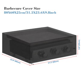 VANSHEIM Portable Gas Grill BBQ Covers, Table Top Grill Cover Portable BBQ Covers Waterproof, Outdoor Covers for Gas Plancha BBQ Anti-UV Outdoor Gas Grill Cover 80x60x25cm