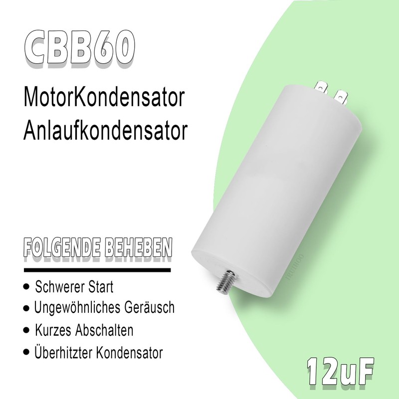 Iruihoo CBB60 Capacitor 12µF 450V Capacitor 50/60Hz Starting Capacitor 12UF