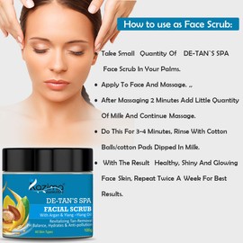 KAZIMA DE-Tan SPA Facial Scrub (100g) with Argan & Ylang Ylang Oil