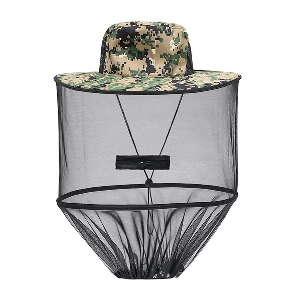 Mosquito Hat with Removable Netting Midge Mosquito Head Net Hat