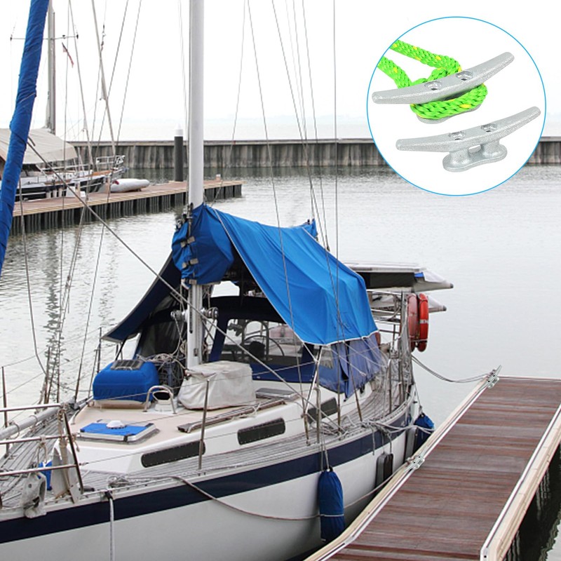 BALAVA Dock Cleat 4 inch Galvanized Iron Rope Cleat Boat