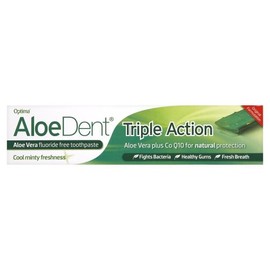 AloeDent Triple Action Aloe Vera Fluoride Free Toothpaste 100ml