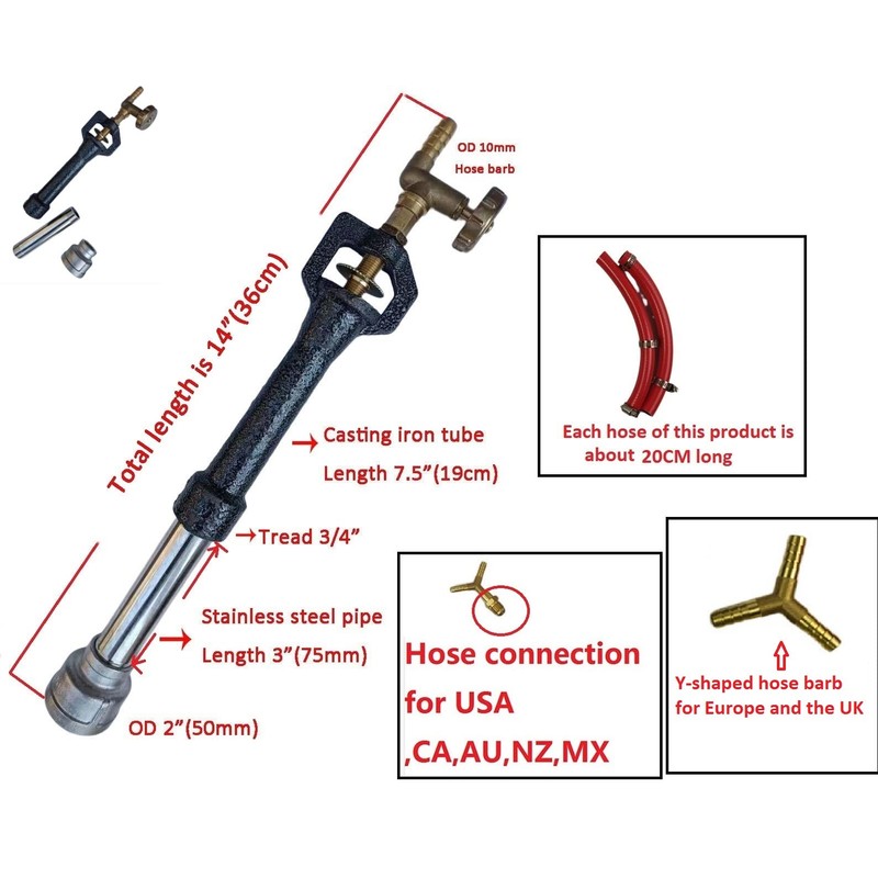 GAS BURNER Propane Forge Furnace Foundry Raku Kiln Blacksmith Farrier