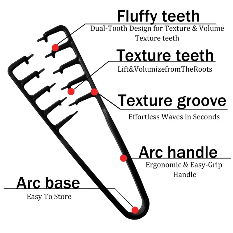 Texture Comb for Men, Styling Comb for Hair, Wide Tooth