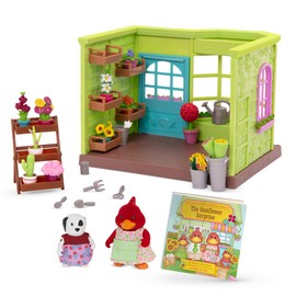 Li'l Woodzeez – Li'l Petals Flower Shop Playset with 2 Posable Figures & Storybook – Stackable – Toy Figures Playhouse with Accessories – Kids 3 Years +