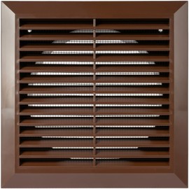 ECOPRO VENT Brown 6inch Inch Ventilation Grille - Inside/Outside use - (Flange 5.9inchØ/Cover 8inchx8inch) - Air Vent Louver - Exhaust Hood - Available 3 Sizes / 4 Colors., Ø6inch / 8inchx8inch