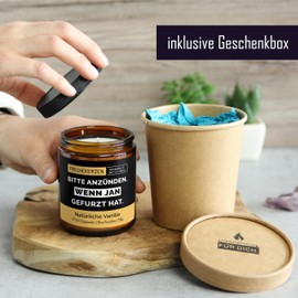 Lustige Duftkerze mit Spruch für Freunde, Geschwister, Papa | Handgemacht aus Sojawachs |Personalisierte Geschenkkerze In Geschenkbox | Valentinstag Geschenk Geburtstag |Vanille