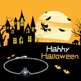 925 Sterling Silver Bat Necklace Earrings Bracelet Cute Animal Glowing in the Dark Jewelry Gift for Women Girl (Black Bat Bracelet)