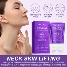 DCTTVHVD AH-8 Firming Neck Cream, Deep Hydration Repair Neck Firming Cream With Double Roller Massage, Moisturizing Tightening Lotions Cosmetic Skin Care Repair Neck Cream for Crepey Skin