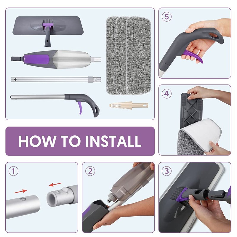 Spray Mops for Floor Cleaning - HOMSIER Microfiber Mop Wet