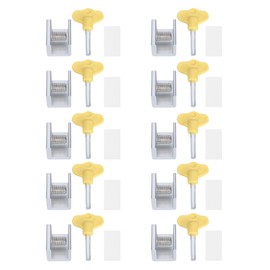 10 Set Sliding Window Safety Lock Aluminum Alloy Slide Security Lock Stopper with Keys