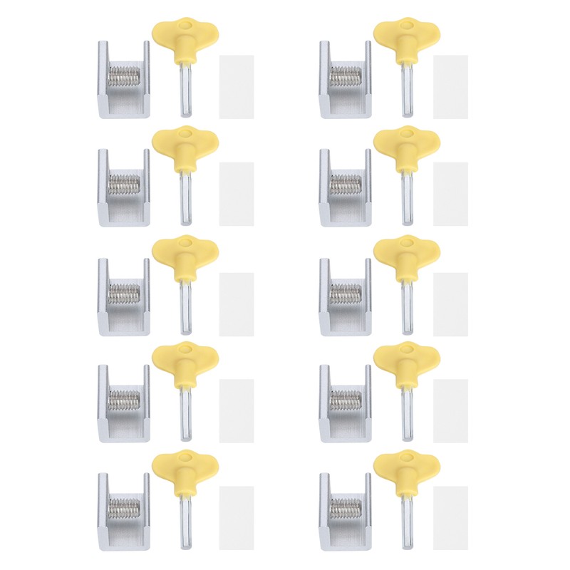 10 Set Sliding Window Safety Lock Aluminum Alloy Slide Security