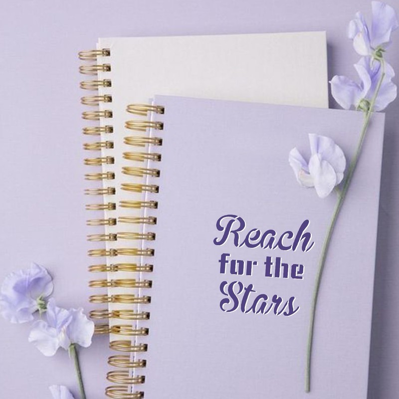 CrafTreat Reusable Inspirational Words Stencils 36 Pack 3x3 Inch for