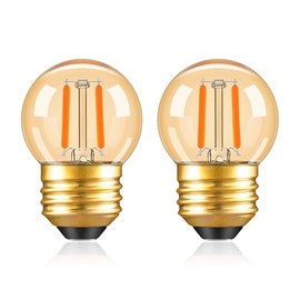 PADMO LUDAZ LED G40 Light Bulbs, E26 Base, 1W Warm White 2200K, 100LM, Amber Glass, 15-Pack