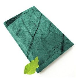 NELUHA Small Credit Card Holder Made of Teak Leaves Vegan Sustainable Leather Alternative - Wallet Mini Hinged, turquoise, Casual