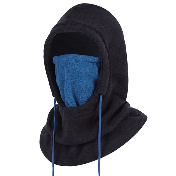 Achiou Ski Mask for Men Women, Winter Balaclava Warm Windproof Face Mask, Fleece Hood Full Head Cover Scarf Neck Warmer Black