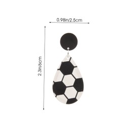 Generic 2 Pairs Independence Day Football Earrings Lightweight Dangle Pendants for Women Creative Soccer Jewelry for Celebrations Parties Daily Wear