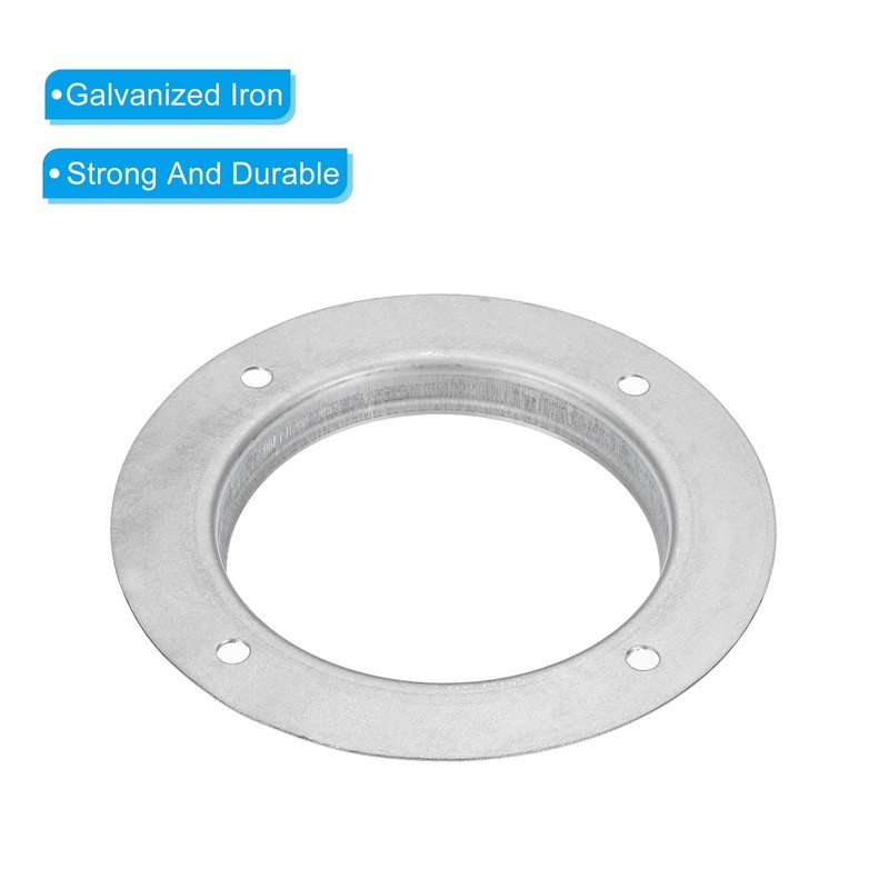 PATIKIL 5" Duct Connector Flange, 2 Pack Metal Straight Pipe
