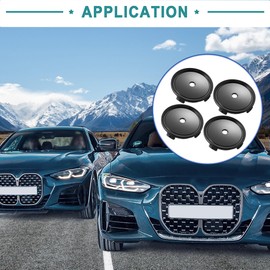 ACROPIX 75mm Dia Black 4 Clips Automotive Wheel Center Tyre Hub Caps Cover for Car - Pack of 4
