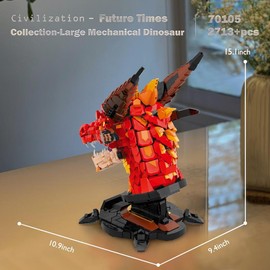 JMBricklayer Dragon Set for Adults 70105, Cool Animals Model Dragon Head Building Blocks Toy, Collection or Home Office Decor, Birthdays