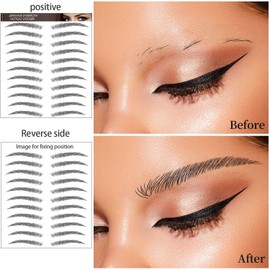 Aresvns Black Eyebrows Tattoo Sticker 66 Pairs! Realistic Black Tattoo Eyebrows Waterproof and Long-Lasting 3-4 days Christmas Gift