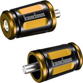 Kaedear KDR-BE2-KM8-GD Handlebar End Weights for Motorcycles, Motorcycle Accessories, Variable Bar Ends (Gold/Black, M8)