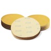 SPEEDWOX 50 Pcs 6 Inches Sanding Discs 120 Grit Dustless Hook and Loop Sandpaper for Random Orbital Sander Yellow Finishing Discs for Automotive Woodworking