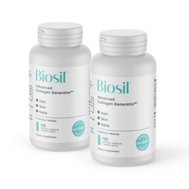 Biosil Suplemento potenciador de colágeno - 120 cápsulas originales, paquete de 2 - Activador de ch-OSA patentado para piel, cabello, uñas y...       