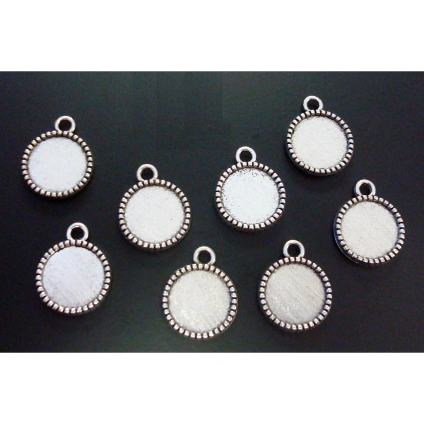 Silversmithsupply 8 Scalloped Bezel settings for 12mm cabochons make pendants
