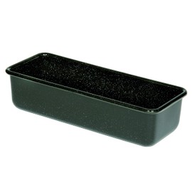 Riess, 0638-022, Profibäcker Backform, Königskuchenform, CLASSIC - BACKFORMEN, Inhalt 1.7 Liter, Höhe 7.8cm, Breite 10cm, Länge 30cm, Emaille, schwarz, Brotbackform, Induktion