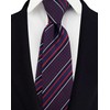 Ctskyte Men's Maroon Navy Ties Trendy Striped Narrow-width Handmade Wedding
