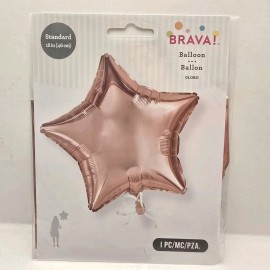 BRAVA 5- Foil Star Pink Balloons Mylar Party-Birthday- Graduation Balloons NEW Sealed