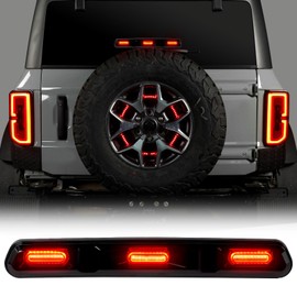 LitMiRaCle LED Third Brake Light Replacement for Ford Bronco 2021 2022 2023, Raptor-Style High Mount Stop Light 3rd Brake Lamp(Not Fit for Ford Bronco Raptor)