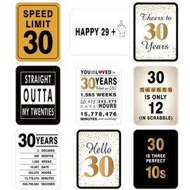 WERNNSAI 30th Birthday Party Decorations for Adults- 9PCS Wall Signs Happy Birthday Tags 30 Year Old Party Decor White Caution Logos on Door Windows Yard Garden Banner Party Supplies Picture Props for Men/Women