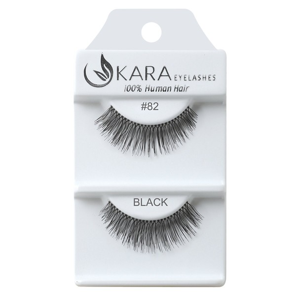 Kara Beauty Human Hair Eyelashes - 82 (Pack of 6)