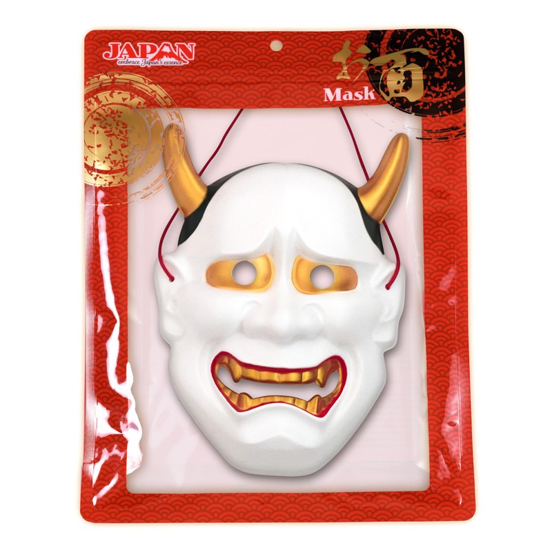 Clear Stone Japanese Mask, Hannya White, Unisex