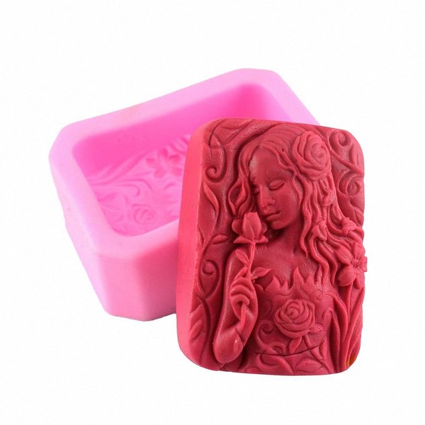 Young Girl with Rose Soap Mold - MoldFun Teenage Maiden