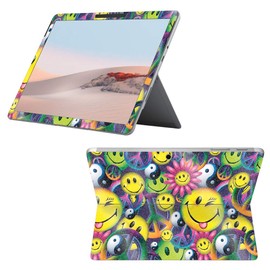 MightySkins Glossy Glitter Skin Compatible with Surface Go 2 (2020) - Peace Smile | Protective, Durable High-Gloss Glitter Finish | Easy to Apply, Remove, and Change Styles | Made in The USA