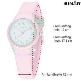 SINAR XB-47-9 Girls' Sports Watch Fitness Analogue Quartz 10 Bar Waterproof Pink Mint, mint, Strap.