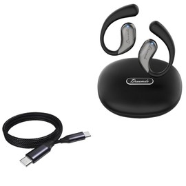 BoxWave Cable Compatible with Dreamda LAX-10 Language Translator Earbuds - DirectSync PD Cable (3ft) - USB-C to USB-C (100W), Type C Braided Charge and Fast Sync - Jet Black