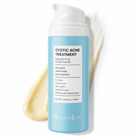 BellamiLuxx Cystic Acne Treatment for Face: Hormonal Acne Treatment Cream for Teens & Adults - Salicylic Acid & Tea Tree Oil Pimple Spot Remover - Anti-Acne Moisturizer Reduces Redness, Blemishes