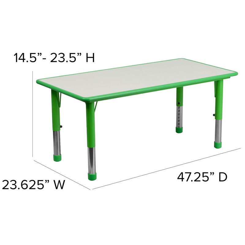 Flash Furniture Emmy Adjustable Classroom Activity Table with 6 Stackable